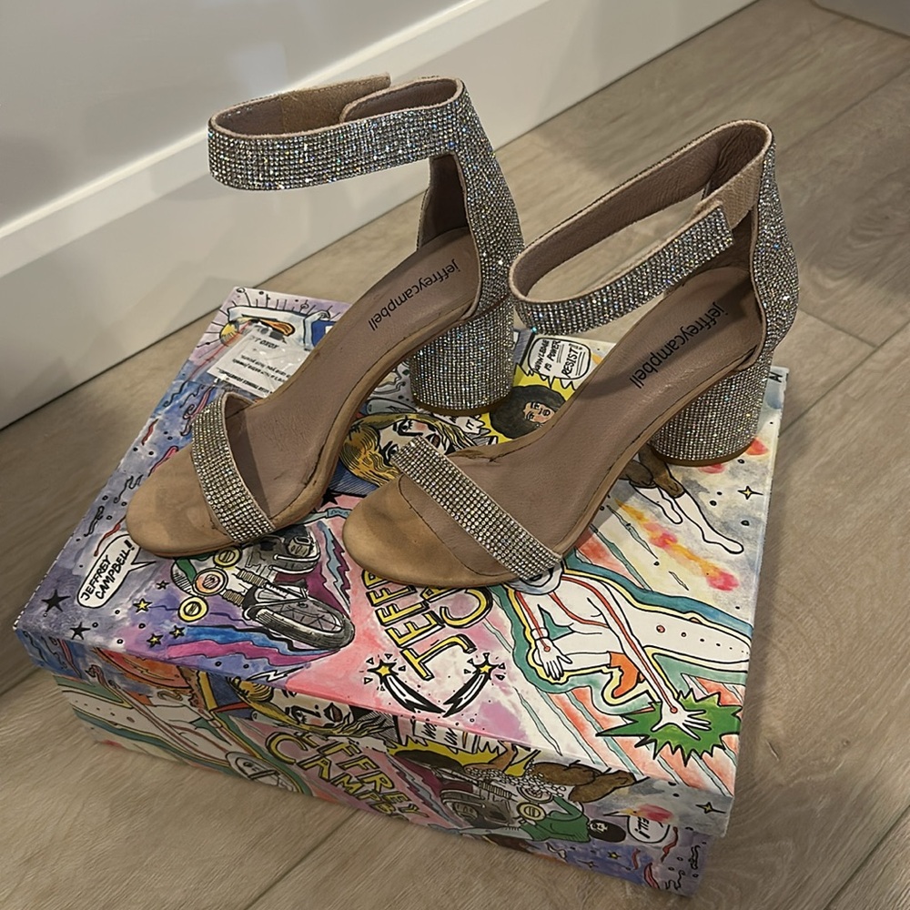 Jeffrey Campbell Rhinestone Ankle Strap Sandals - Picture 2 of 7